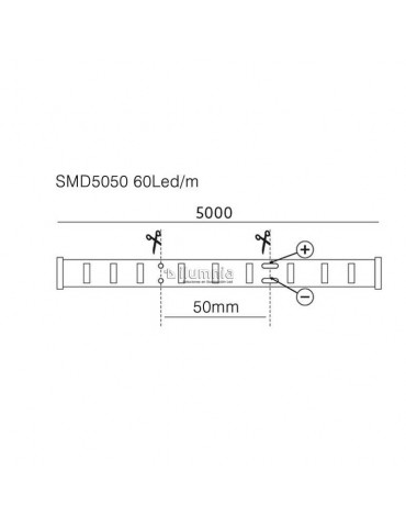 Tira de LED 72W 12V DC SMD5050 60 LED/m 14,4W/m IP65 (5 metros)