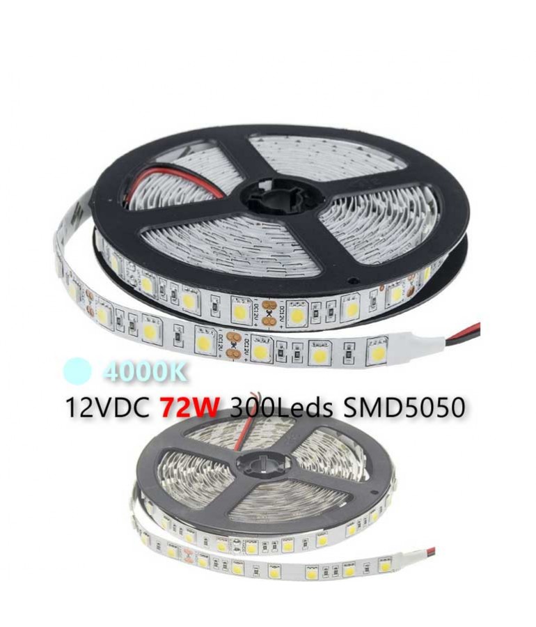 Tira LED Flexible 14,4W/m.12VDC, SMD5050. 1 metro. 60 LEDs/m. IP20