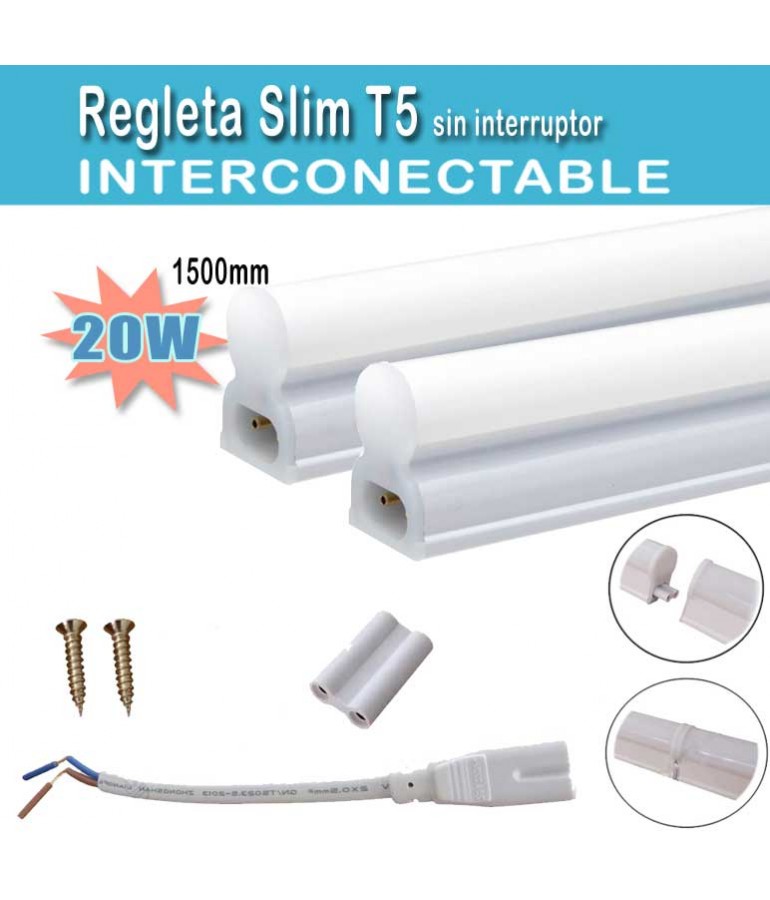 LED T5 REGLETA 20W 150cm interconectable