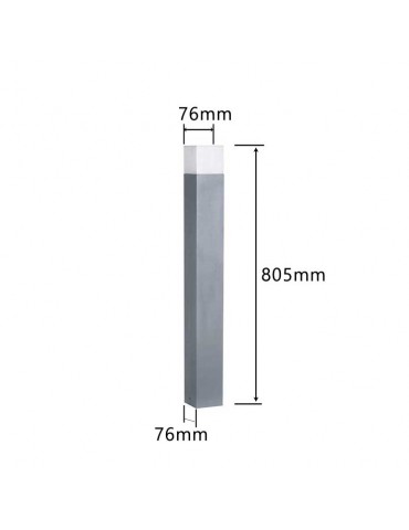 Baliza Cuadrada 80cm E27 Aluminio Gris IP54 - 4