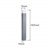 Baliza Cuadrada 1m E27 Aluminio Gris IP54 - 4