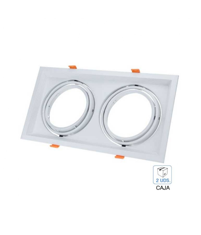 Aro Doble CARDAN AR111 basculante Cuadrado Blanco