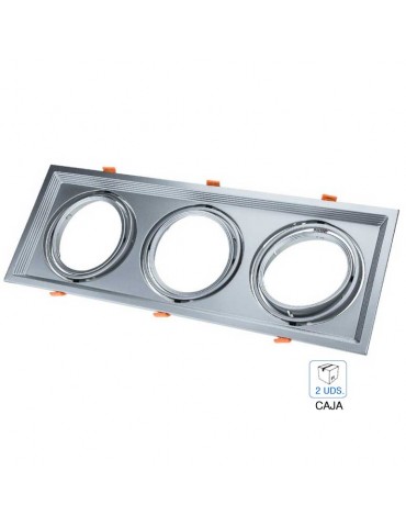 Aro Triple CARDAN AR111 basculante Rectangular Blanco - 3