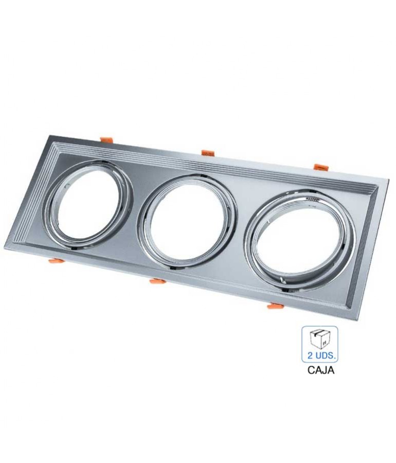 Aro Triple CARDAN AR111 basculante Rectangular Blanco - 3