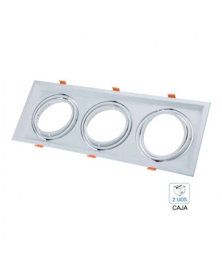 Aro Triple CARDAN AR111 basculante Rectangular Blanco