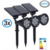 PACK 3 Focos pinchos Solar LED 3x1,5W IP65