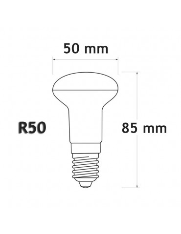 LED Reflectora R50 5,5W E14 230V HTPC+Aluminio