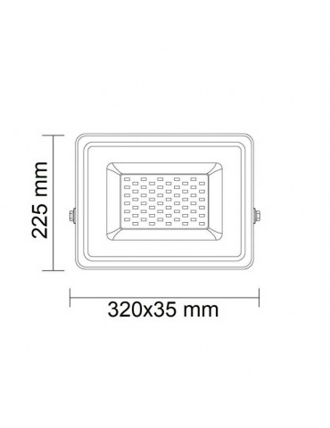 Foco Proyector LED BLANCO 150W SLIM SMD Dimensiones