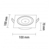 Foco Led Inox empotrar 8W Orientable cuadrado - 4