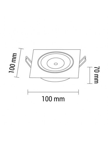 Foco Led Inox empotrar 8W Orientable cuadrado - 4