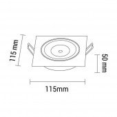 Foco Led Orientable 12W COB empotrar Cuadrado Blanco - 4