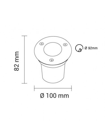 Foco Led suelo 3W Empotrable 2800K IP65 - 3