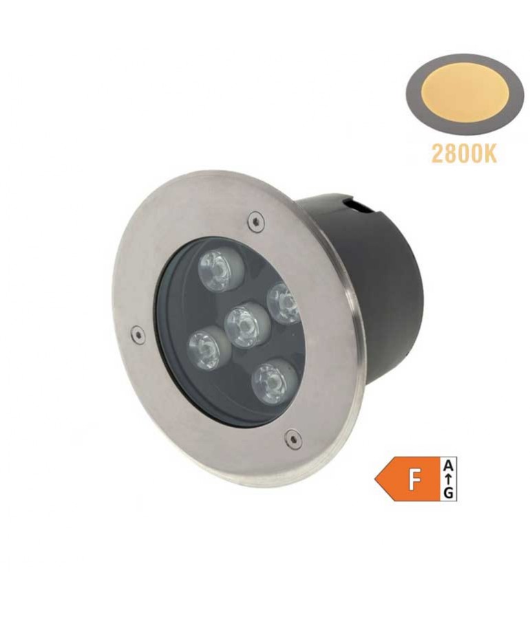 Foco Led suelo 5W Empotrable 2800K IP65 Inox - 1