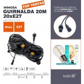 Guirnalda Exterior 20 metros 20 Portalámparas E27
