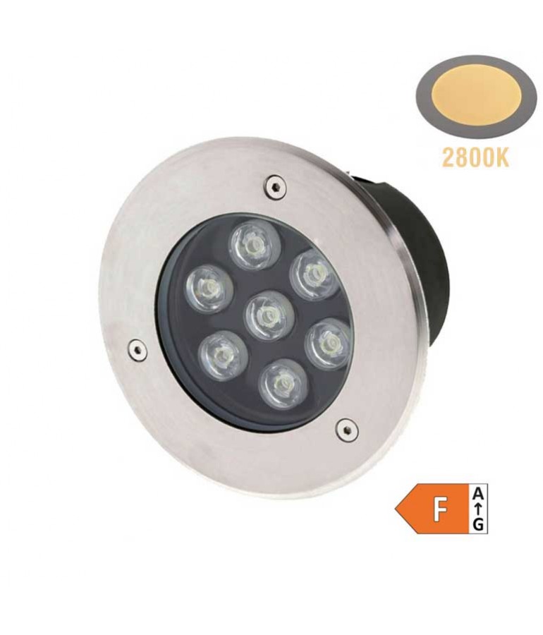 Foco Led suelo 7W Empotrable 2800K IP65 Inox - 1