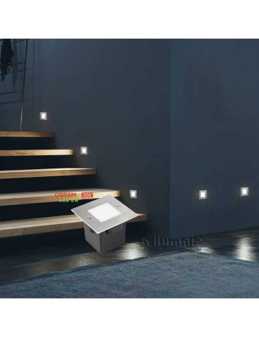 Aplique Pared LED 2W Cuadrado Clara 85 empotrar inox foto