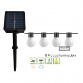 Guirnalda Solar Led Exterior 8 Modos 7m 20 Led G50 Milky - 1