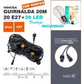 Guirnalda led 20 metros 20 E27 20LED 1,3W Incluidas