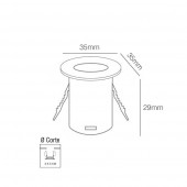 Mini Spot Led 1w downlight circular empotrar blanco - 4