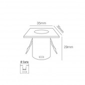 Mini Spot Led Downlight 1w cuadrado empotrar Blanco - 4