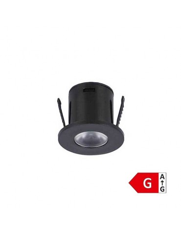 Mini Spot Led Downlight 1w circular empotrar Negro - 3
