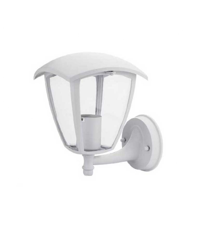 Farol pared boca arriba E27 IP44 Aluminio blanco