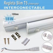 REGLETA LED T5 18W 120cm interconectable con interruptor - 1