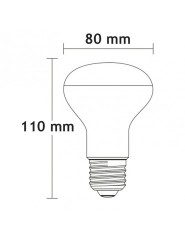 LED Reflectora R80 10W E27 230V HTPC+Aluminio
