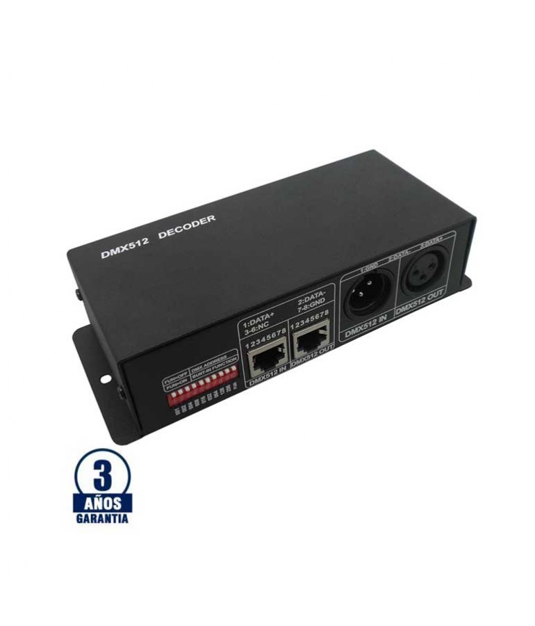DMX 512 Decoder  RGBW 12-24V 3CH - 3