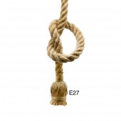 Portalámparas colgante cuerda Vintage E27 1,5M - 6