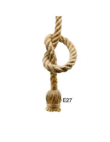 Portalámparas colgante cuerda Vintage E27 1,5M - 6