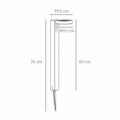 Baliza Solar LED Circular 60cm Antracita Sensor PIR dimensiones