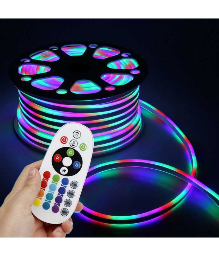 TIRA LED NEÓN AC230V 9W/m IP65 120° RGB
