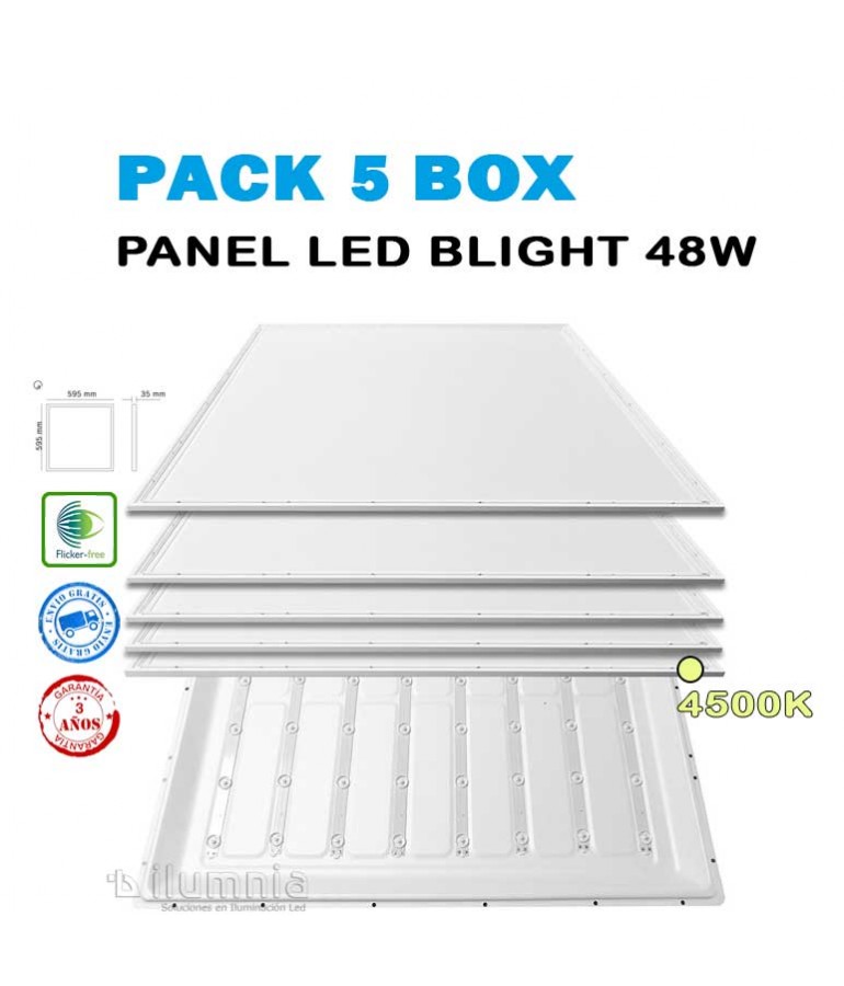 Pack 5 Panel Led Back light 48W 60x60cm - 14