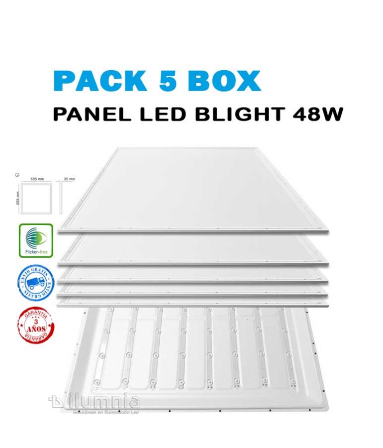 Pack 5 Panel Led Back light 48W 60x60cm - 1