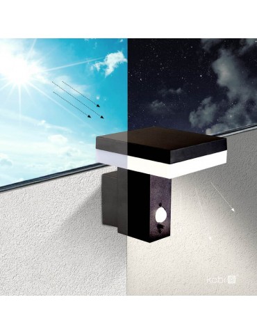 Aplique Solar LED Pared CUADRADO Sensor movimiento PIR - 3