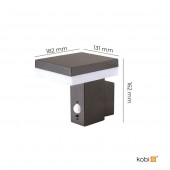 Aplique Solar LED Pared CUADRADO Sensor movimiento PIR - 6