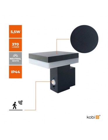 Aplique Solar LED Pared CUADRADO Sensor movimiento PIR - 3