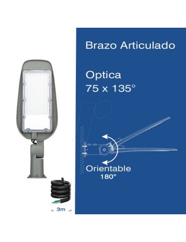 Farola Vial LED Brazo Articulado 50W IP65 - 3