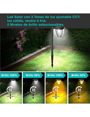 Baliza Solar LED suelo CCT 50cm Sensor mov PIR - 2