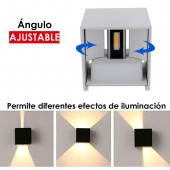 Aplique pared Led 6w Cubo blanco Doble cara ajustable - 1