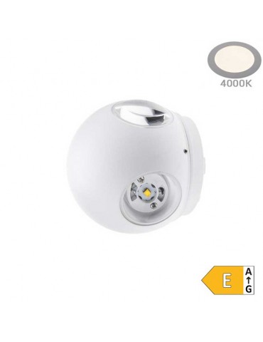Aplique pared Led Esfera 6w Blanco 4 caras - 5