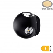 Aplique pared Led Esfera 6w Negro 4 caras - 2