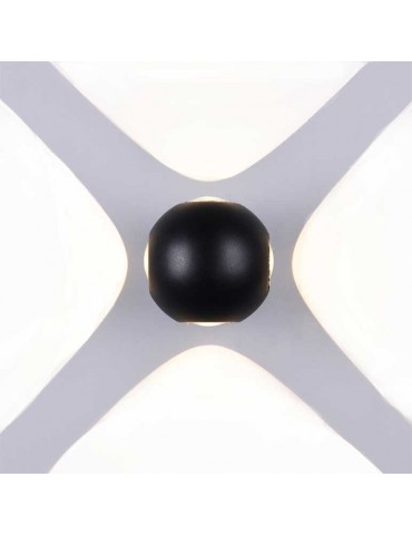Aplique pared Led Esfera 6w Negro 4 caras - 3