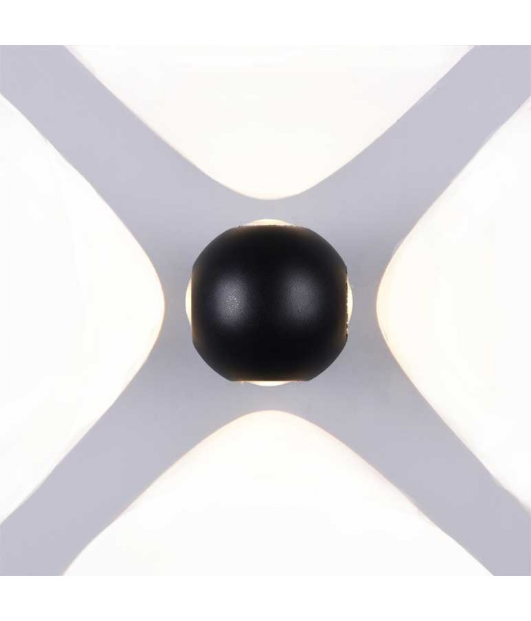 Aplique pared Led Esfera 6w Negro 4 caras - 3