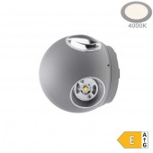 Aplique pared Led Esfera 6w Gris 4 caras - 5