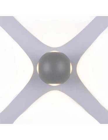 Aplique pared Led Esfera 6w Gris 4 caras - 3