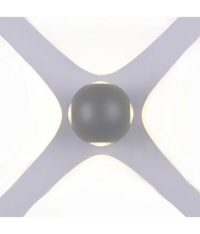 Aplique pared Led Esfera 6w Gris 4 caras - 3