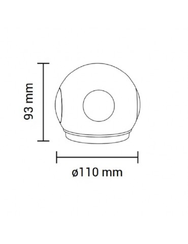 Aplique pared Led Esfera 6w Blanco 2 caras dimensiones - 4
