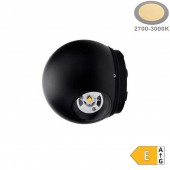 Aplique pared Led Esfera 6w Negro 2 caras - 2